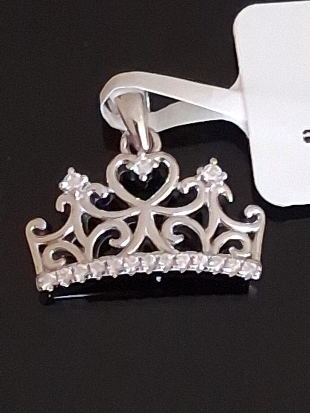Moissanite Crown Pendant Set In Solid 925 Sterling Silver